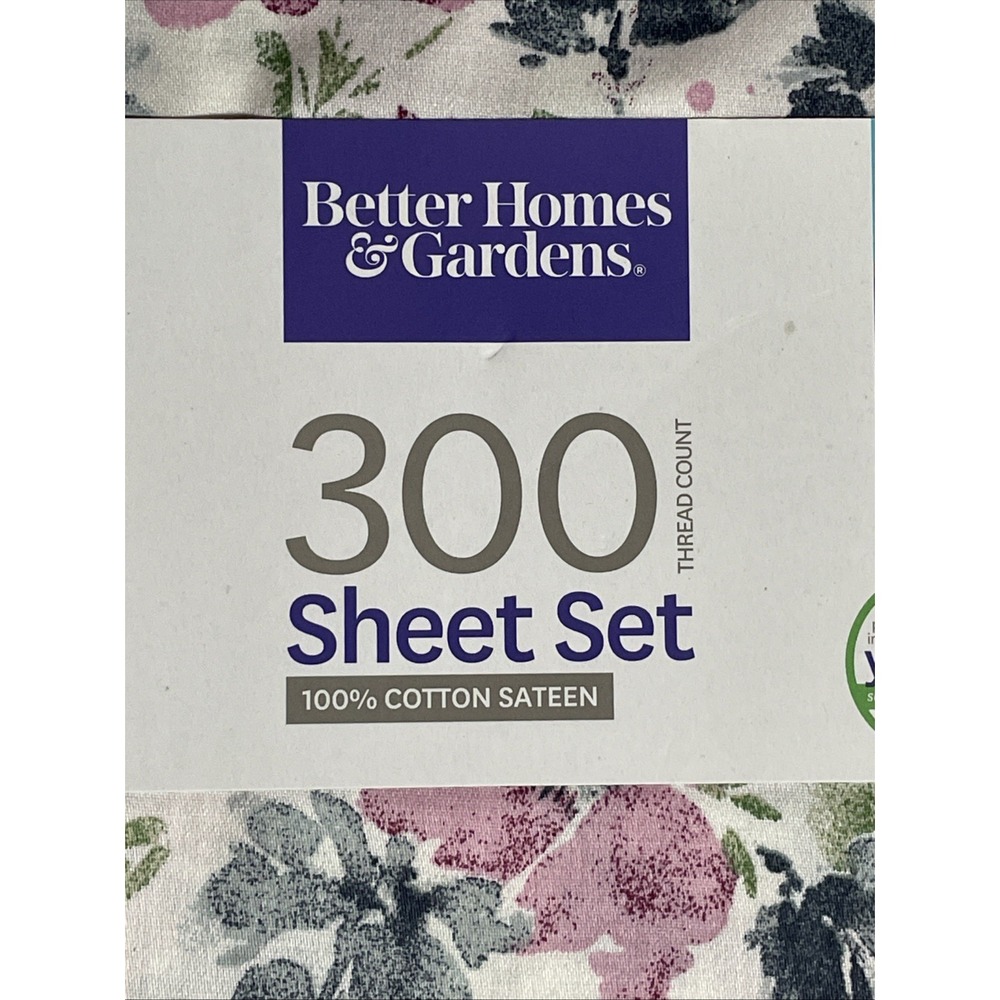 NWT 300 Thread Count Sheet Set Floral Cool Surface Twin - Better Home & Gardens‎